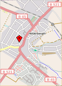 Karte (klein) Johannesweg Heldenbergen - Data by OpenStreetMap.org